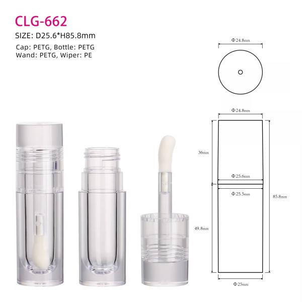 Clear PETG Round Lip Gloss Container Recyclable Plastic Bottle