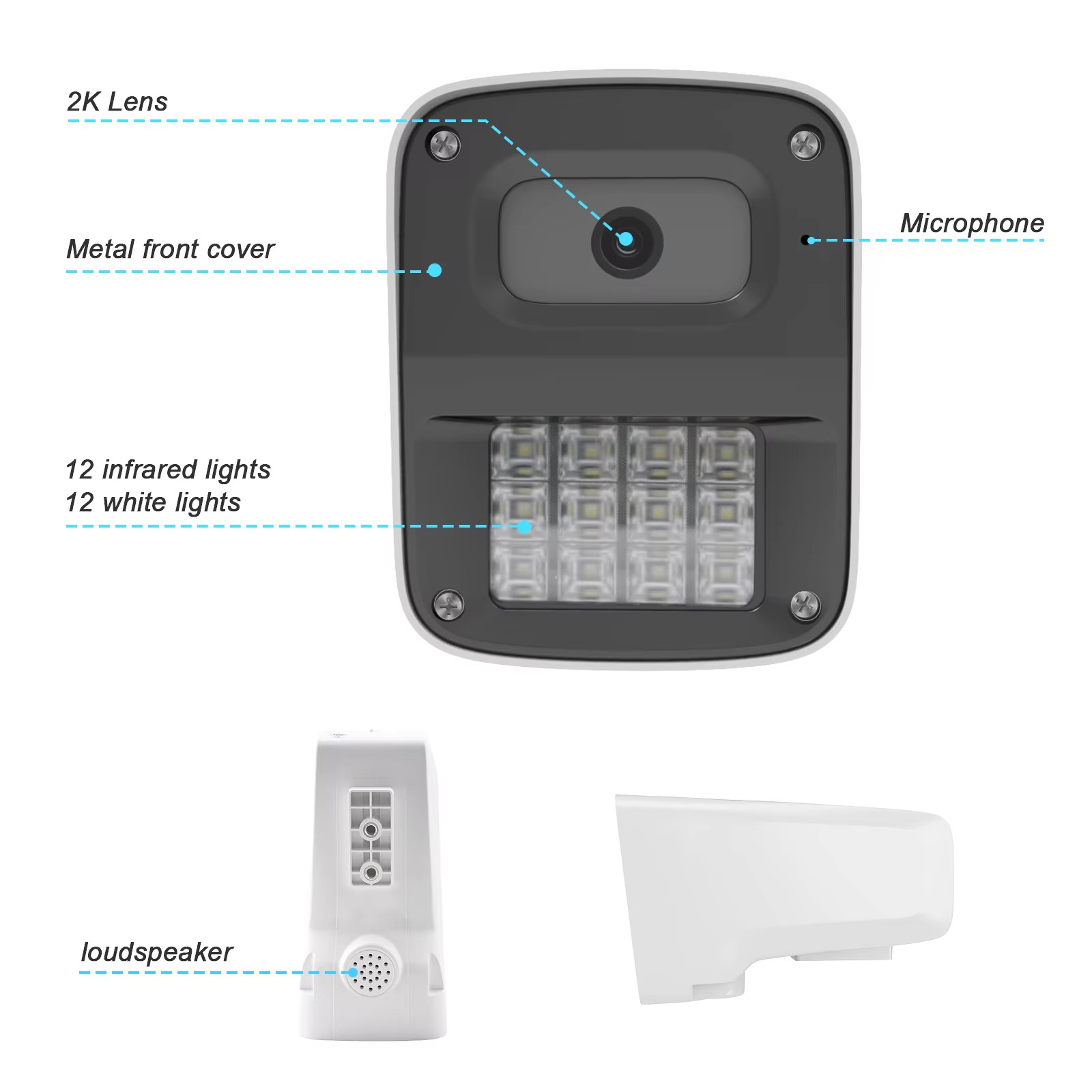 4MP POE AI IP Waterproof Dual Light Night Vision Two Way Audio Camera Motion