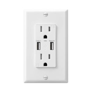Buy cheap Tamper Resistant Fast Charging USB Socket Wall Mounted 15A 120V from wholesalers