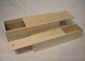 China Sliding Top Rectangle Bamboo Gift Box , Solid Wood Bamboo Pencil Box wholesale