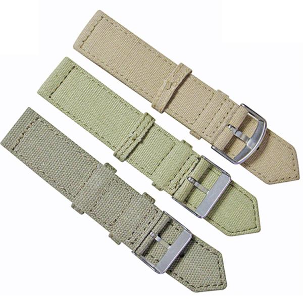 20mm Canvas Strap Watch Band , Two Pieces Wrist Band Strap With Buckle