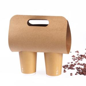 China 350g Kraft Single Double Cup Takeaway Coffee Cups Holder wholesale