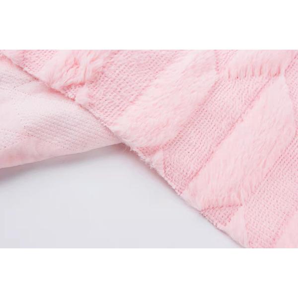 NO MOQ Customized Design Soft Solid Color Plain Velvet Double Sided Quilted Fabric