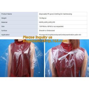 Disposable CPE plastic gown/Plastic coat Elastic cuff/Thumb Cuff,disposable