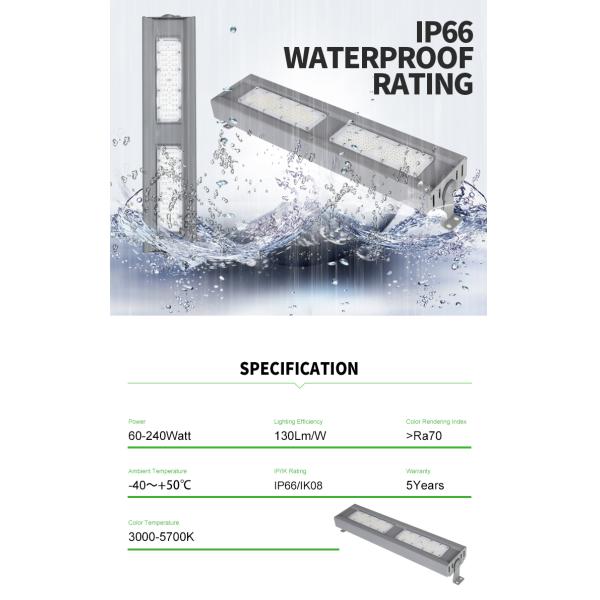 60w 120w High Bay Linear LED Lights IP66 Garage Industrial Lighting