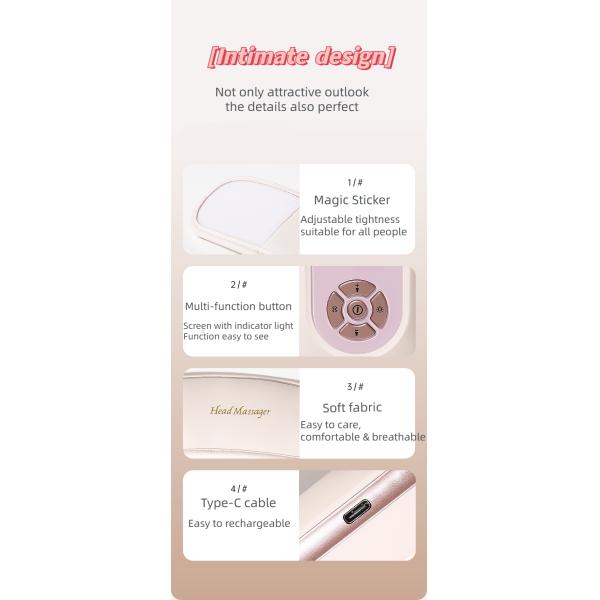 Electric Relaxing Head Massager Heating Wrap 6 Zone Airbag Head Spa Equipment