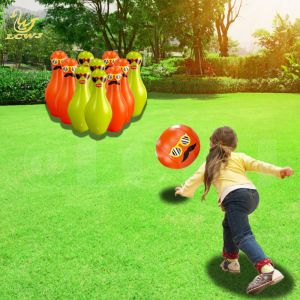 China Unisex LC Colorful Fun Big Yard Outdoor Games Jumbo Bowling Ball And Pins Inflatable Kids Bowling Set wholesale
