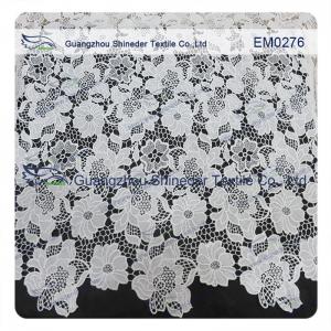 China Mesh polyester lace Fabric White Flower  Embroidered Lace material for girls dress wholesale