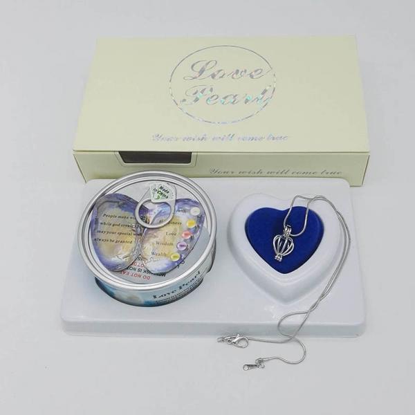 Quality Custom Color Box  Love Pearl Necklace Gift Box With Fashion Cage Pendant for Birthday or Holiday Gift for sale