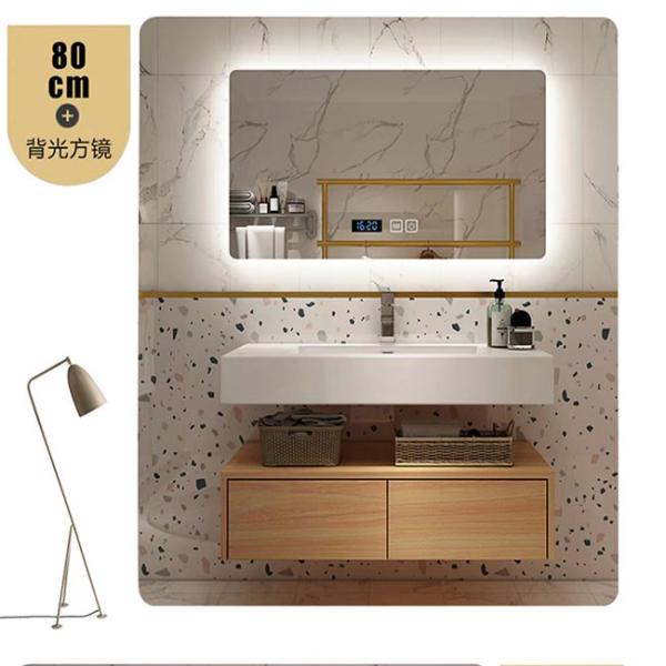 120cm-180cm Solid Wood Bathroom Vanity Artificial Stone Wash Basin Cabinet Set