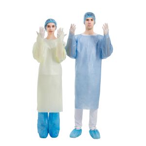 SMMS Disposable CPE Gown , Disposable Plastic Suit Apron neck