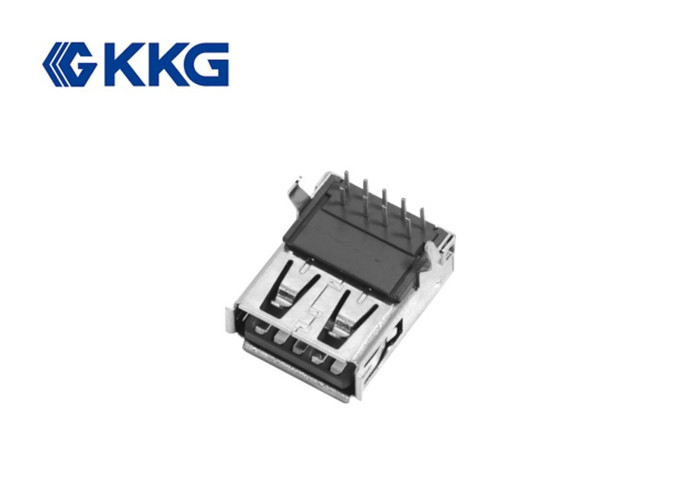 China Curling SMT female Usb Connector Pcb Mount Socket 30 Milliohms on sale