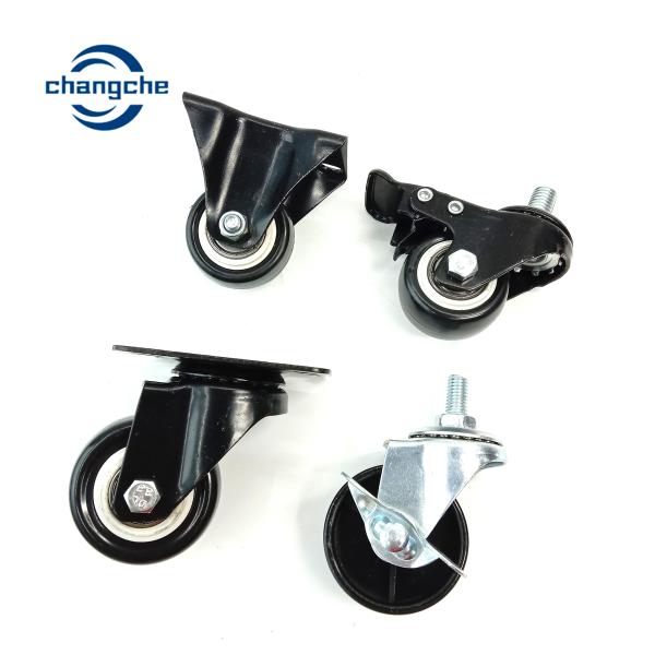 ODM Threaded PVC Furniture Castors Wheels With Brake