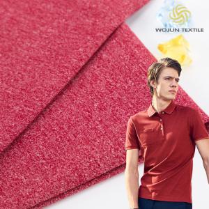 China Loose Polo Shirt Cotton Fabric Solid Lycra Knitted Texture 170g 175cm wholesale
