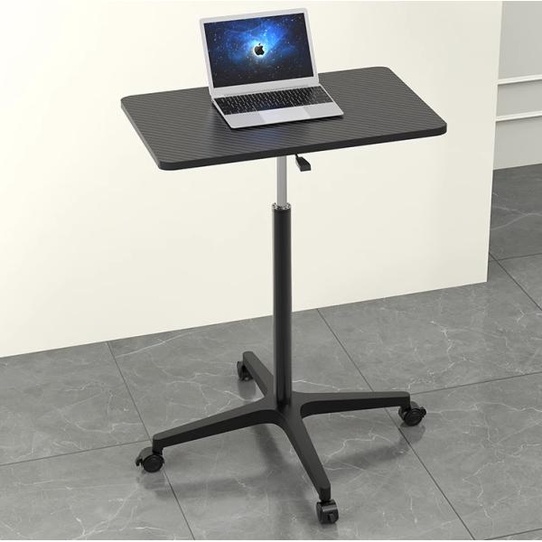 Rustic Brown Metal Pneumatic Stand Workbench Table for Home Office Computer Work