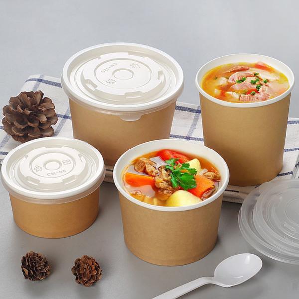 Wholesale Custom Restaurant Water Based Ink Biodegradable Disposable Paper Soup Bowls