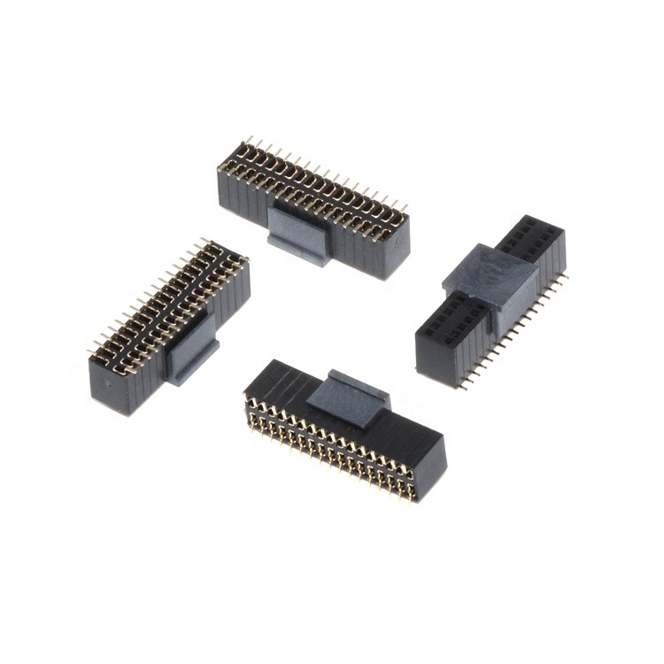 SMT Dual Row 1.27mm Pitch Pin Header Connector PBT Black Gold Plated Automotive