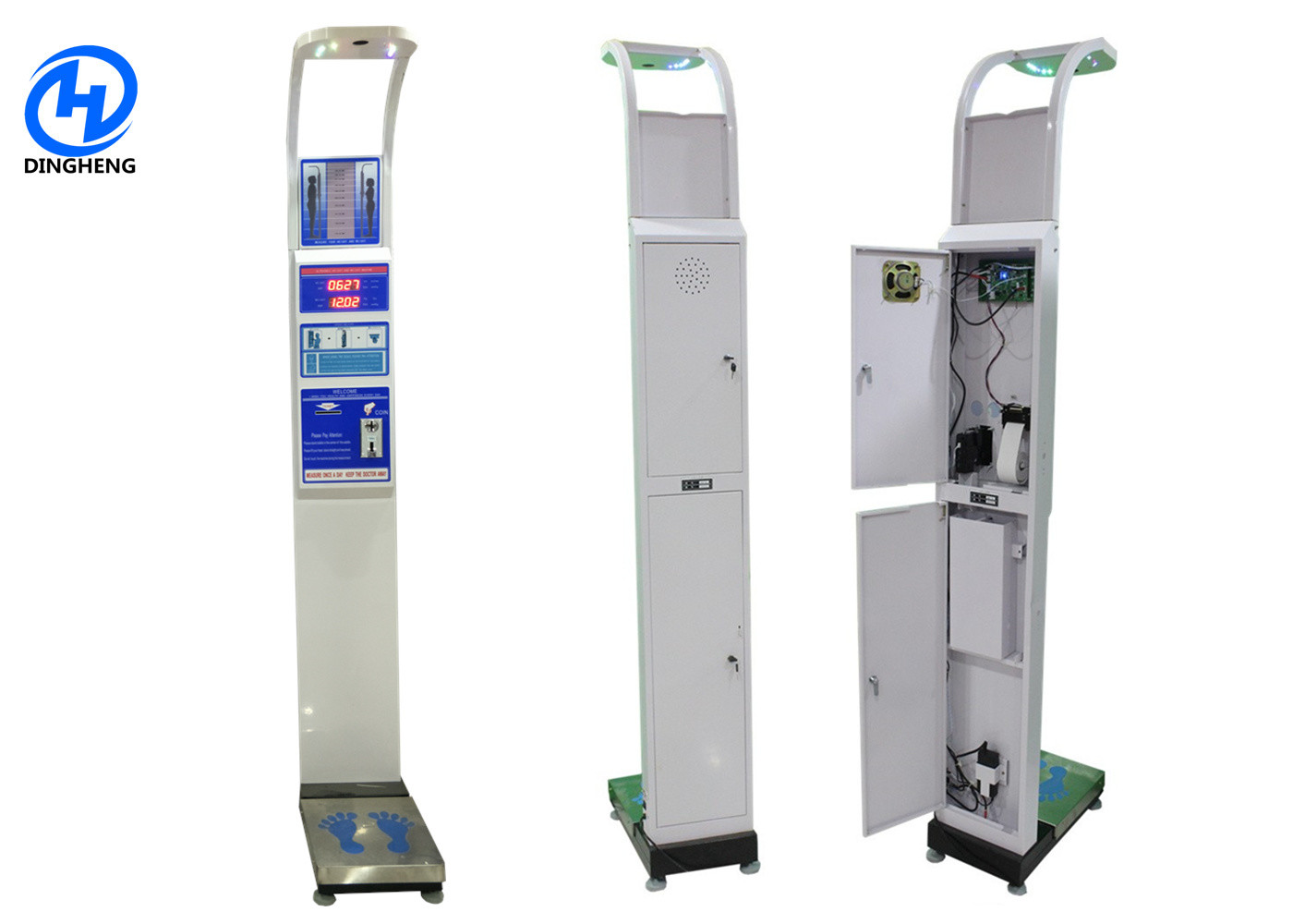 Quality Custom Coin Operated Weight Scale Machine , Ultrasonic Height And Weight Machine for sale