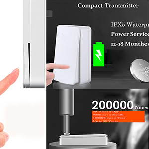 Self-Power Weatherproof Transmitter Plug in Night Lights with Wireless Doorbell