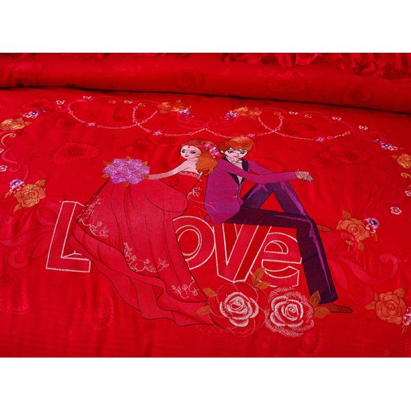 Bedding Set Luxury Wedding 100% Cotton 200TC Bed Sheet Quilt Bedding Anti-Pull Set