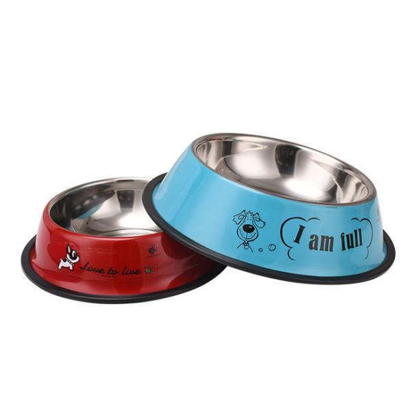 Multi Color 2200ml Pet Feeder Bowl 6.4cm No Spill Dog Bowl