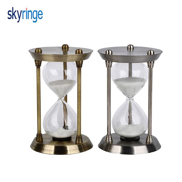 Vintage Brass Hourglass 2 Minute 5 Minute Metal Hourglass Sand Timer Sand Clock