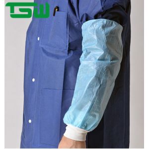 China PP Coated PE Disposable Protective Sleeves With Elastic on sale