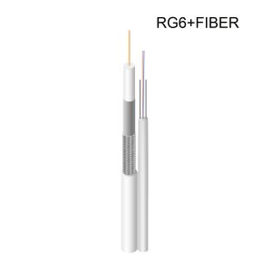 China RG6 FTTH G657A Hybrid Fiber Optic Cable Composite To Coaxial wholesale