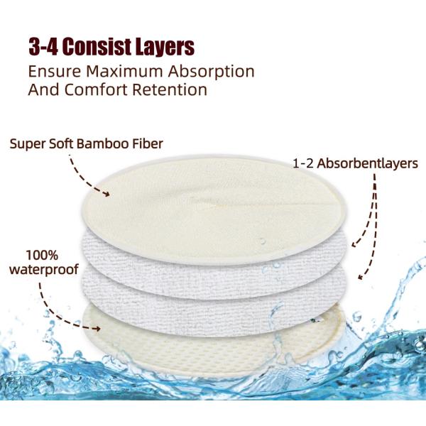 Bamboo Washable Breast Pads Eco Friendly Waterproof For Pregnant