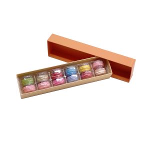 China Macaron Takeaway Recyclable Kraft Paper Box Packing With Sliding Drawer wholesale