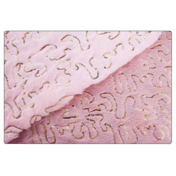 DDP Free Sample Textiles Best Design Reversible Gold Sequin Red/Pink/Grey Velvet Fabric Wholesale