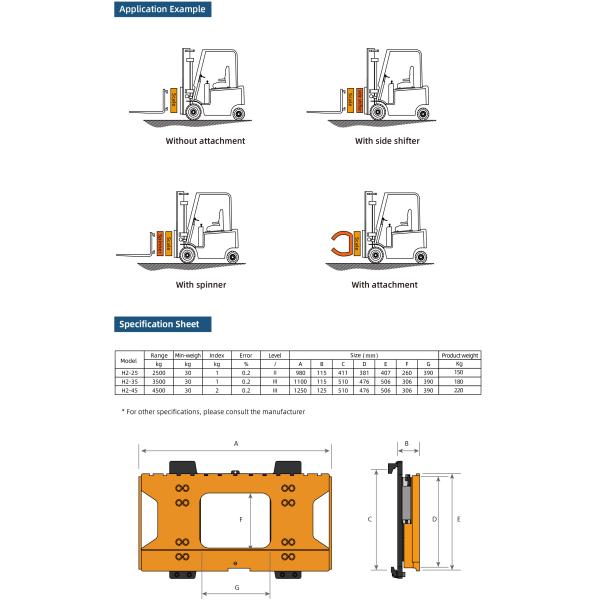 LED Display Digital Forklift Scale Range 30-4500kg with 1 Kg Accuracy