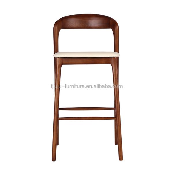 Modern Italian Solid Wood Dining Bar Stool High Chair Bistro Bar Chair with End Craftsmanship