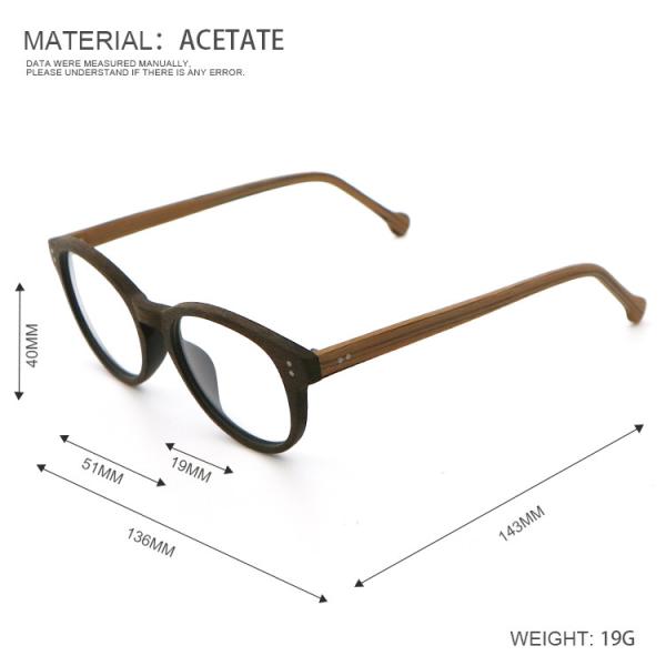Elliptic Wood Copy Acetate Optical Glasses Frame Wholesale MR 251013