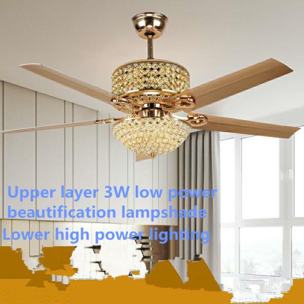 Factory Modern Crystal Ceiling Fan With Light And Remote , 3 Light Ceiling Fan Remote Control