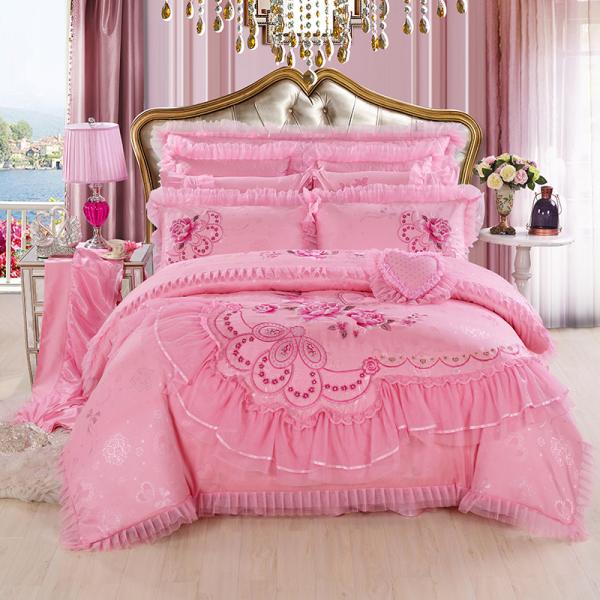 Bedding Set Luxury Wedding 100% Cotton 200TC Bed Sheet Quilt Bedding Anti-Pull Set
