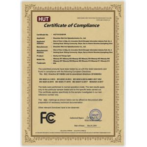 Shenzhen Mei Hui Optoelectronics Co., Ltd Certifications