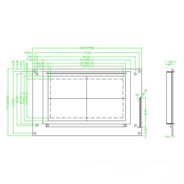 5.8 Inch Display 240x128 Graphic LCD Display Module 22 Pin Driver IC RA8835