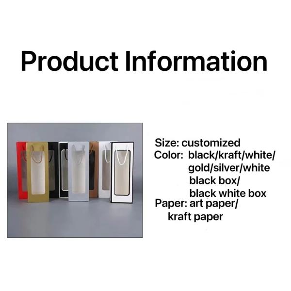 100gsm To 130gsm Personalized Paper Wine Bags With Clear Window