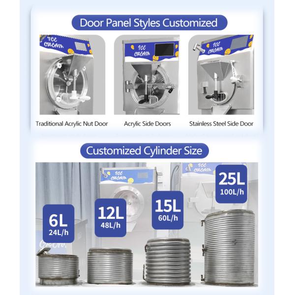 12L Capacity Hard Ice Cream Machines 48L/H Automatic Commercial Ice Creme Gelato Roll Maker for Business Sale App-Control