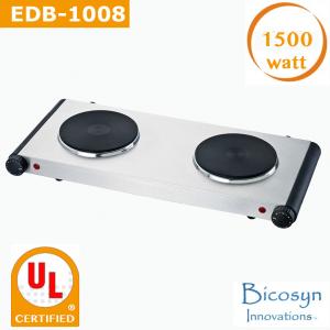 China 1500 Watt Cheap Double Buffet Burner Electric Hot Plate, die cast heating plate, UL, Camping,School,Outdoor Stove wholesale