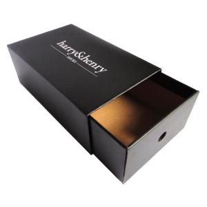 China Luxury Black White Pull Out Sliding Drawer Type Shoe Box Packaging With Custom Logo wholesale