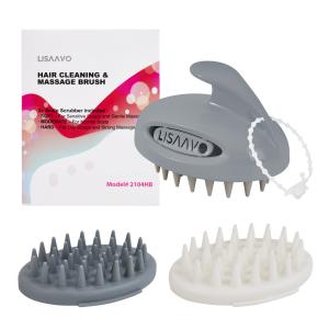 China Gray Interchangeable Scalp Scrub Brush With 3 Hardness Levels wholesale
