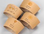Wrapped Branded Coffee Cup Sleeves Food Grade Custom Size With Flexo Printing