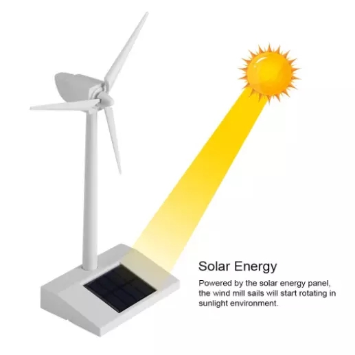 Popular Outdoor Solar Wind Turbine Toy Plastic DIY Mini Solar Toys