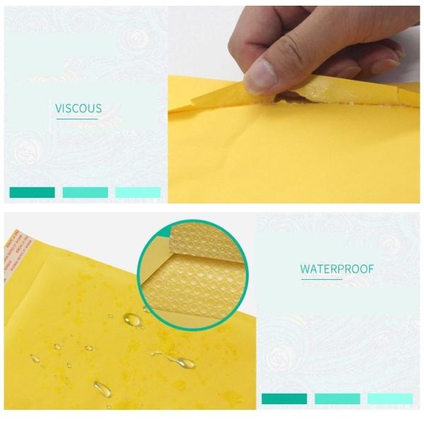 Cushioned Postage Kraft Paper Bubble Mailers 6*8 Inch Waterproof Shock Resistant