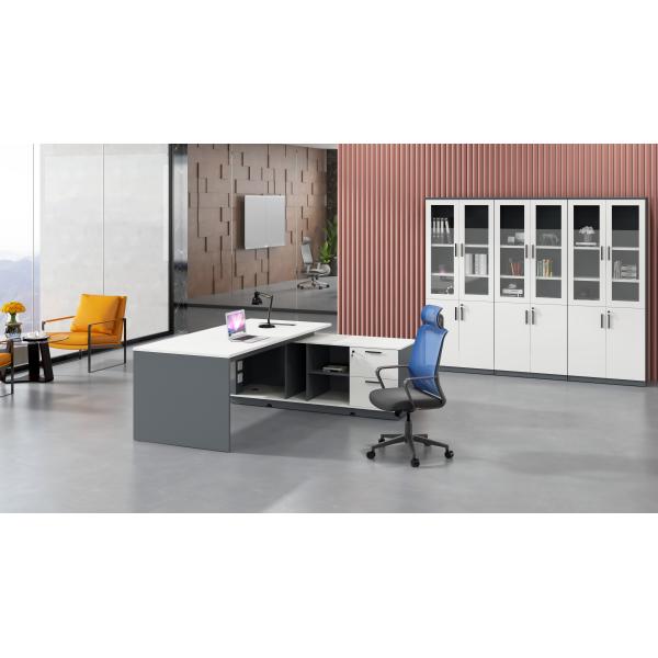 High-Quality Modern Technology Sense Executive Desk CEO Office Table BMW Grey + White