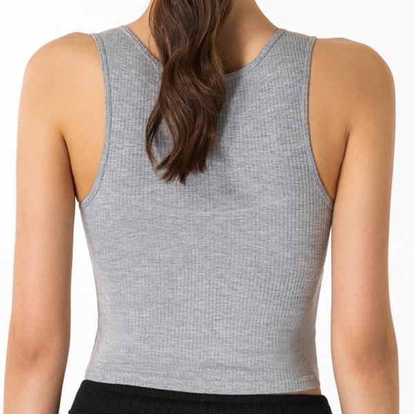 ODM Cotton V Neck Yoga Tank Tops Fitness Workout Running Vest Top For Women