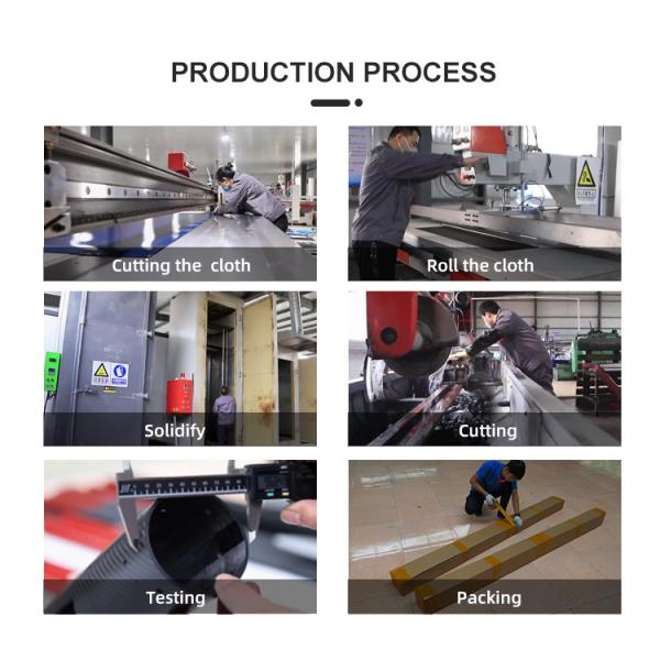 Corrosion Resistance 3K Carbon Fibre Pipe Wound 45 Degree Plain Weave