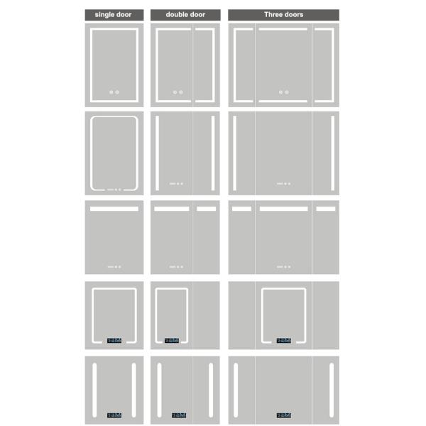 Stainless Steel LED Medicine Cabinet Square Light Up Medicine Cabinet 6000K